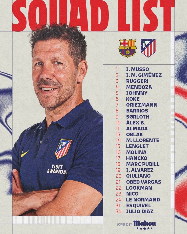 Kaiyun官网-马竞客战巴萨名单：阿尔瓦雷斯、格列兹曼、卢克曼、阿尔马达在列